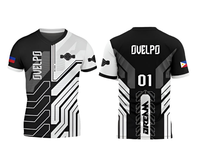 Dynamic Black & White Tech Design Esports Jersey