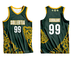 Striking Green & Gold Design Basketball Jersey Sando